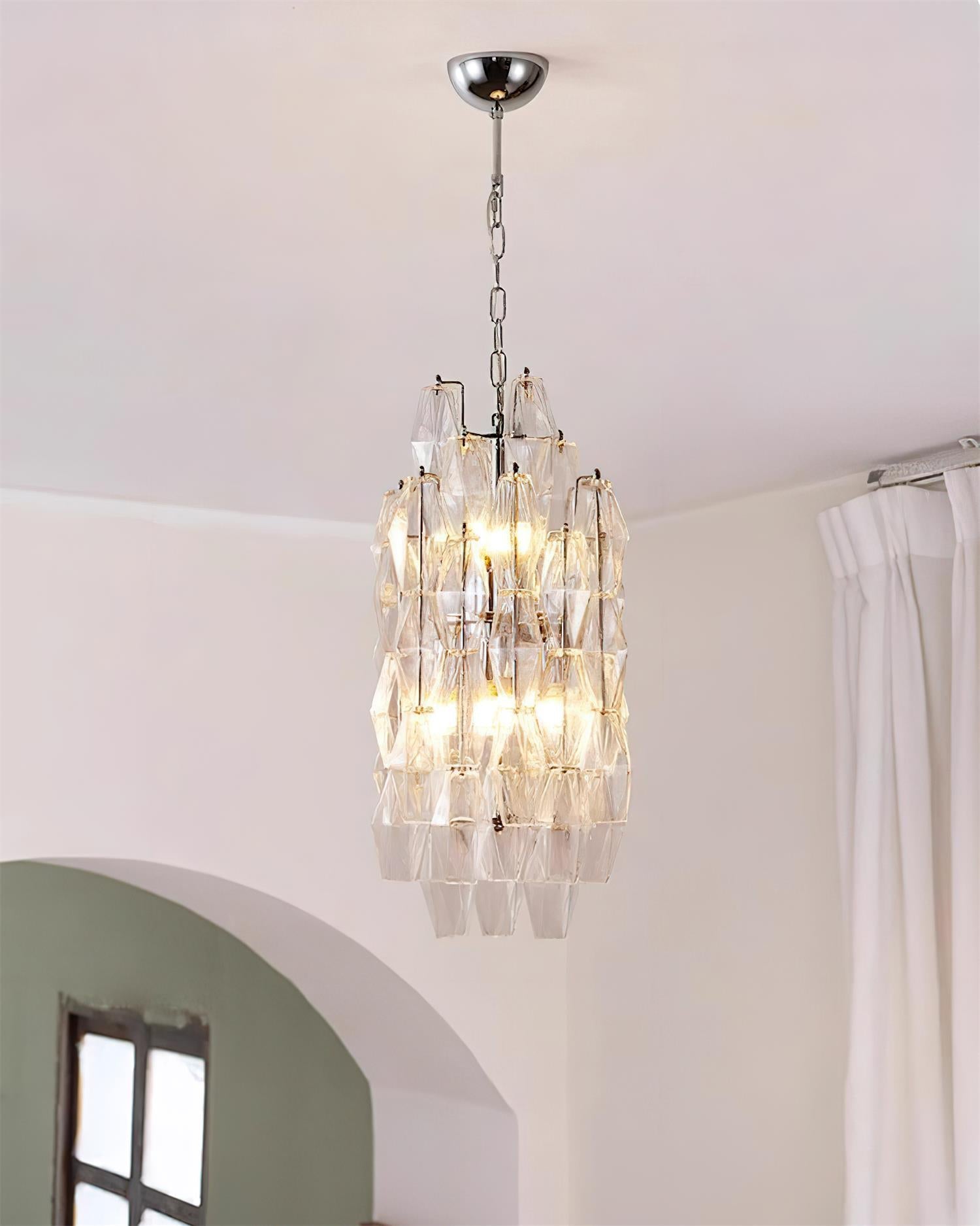 Velthra Pendant Lamp with Faceted Glass Cascade - Letslighting