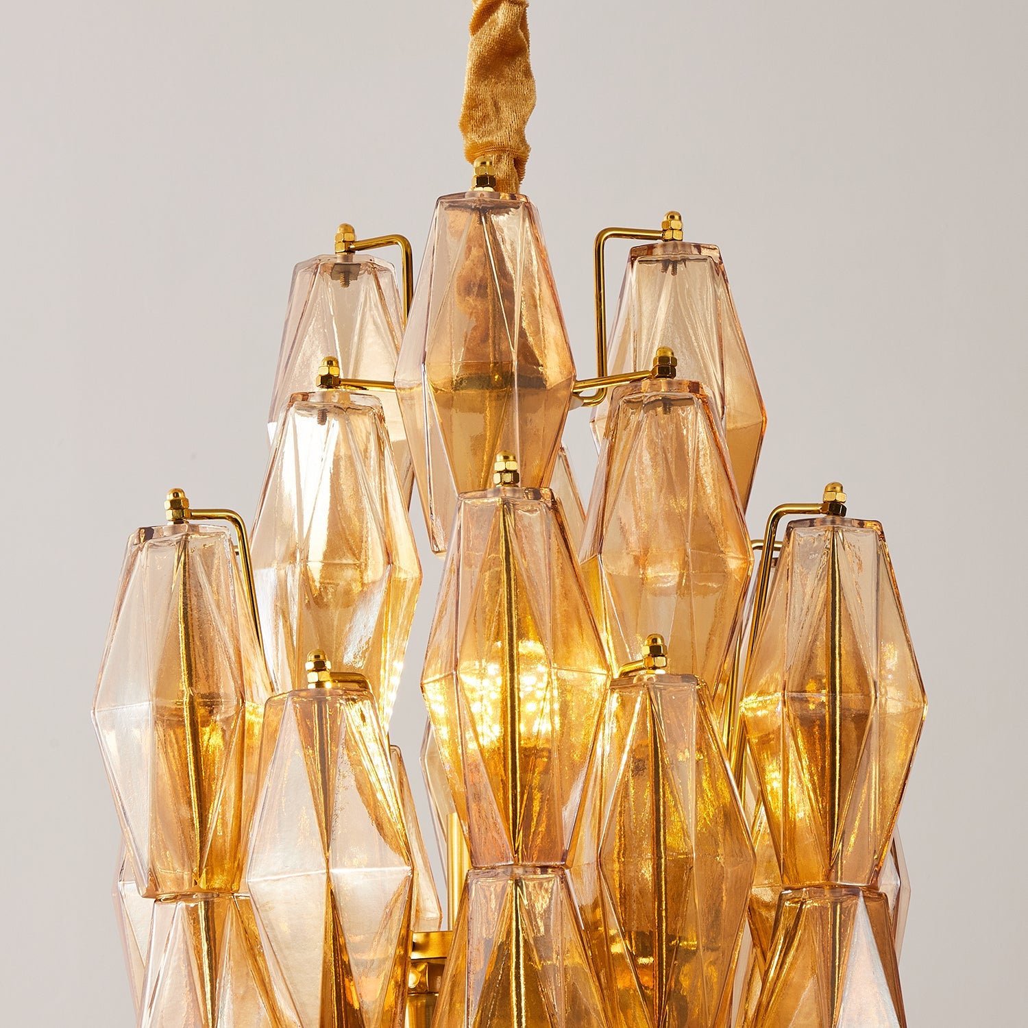 Velthra Pendant Lamp with Faceted Glass Cascade - Letslighting