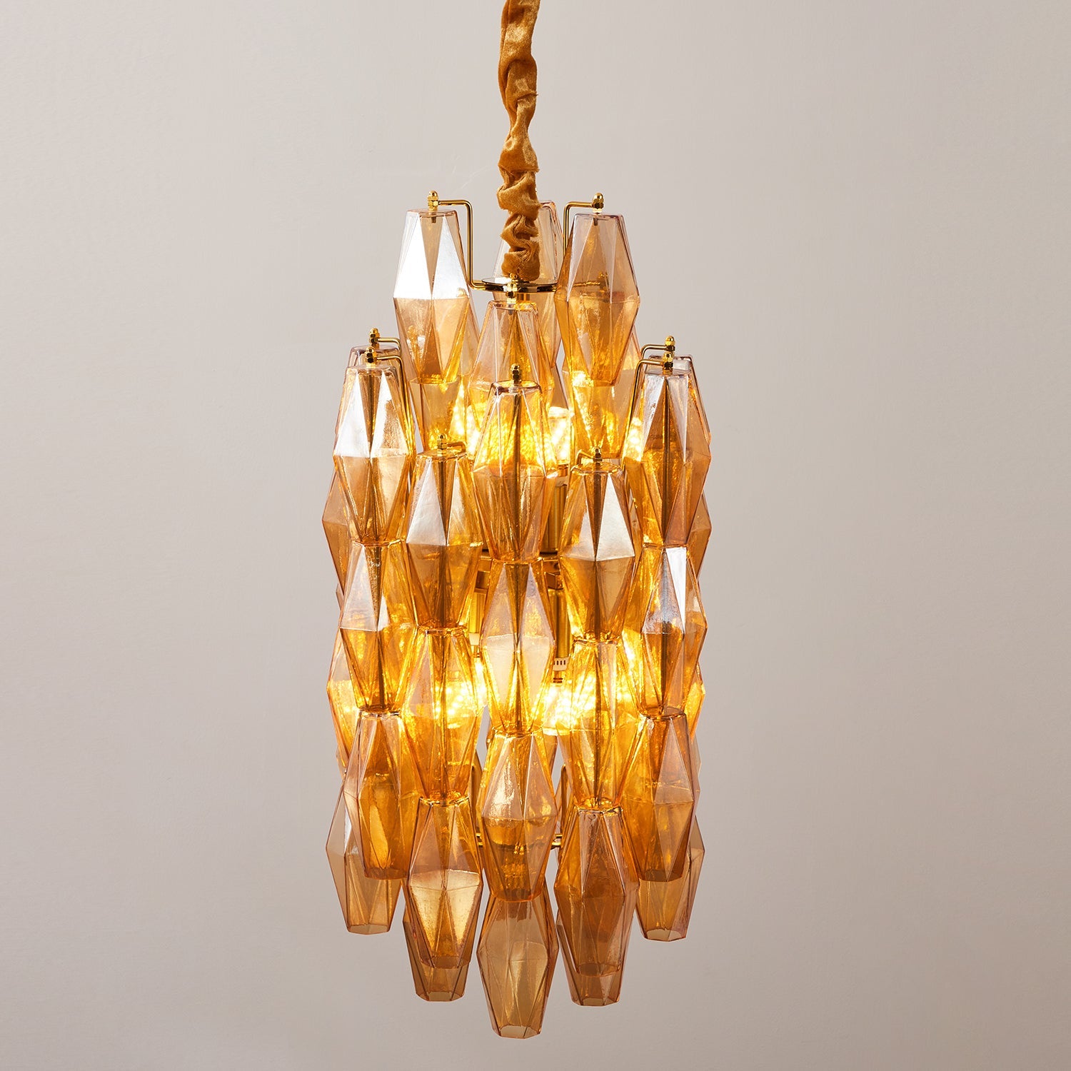 Velthra Pendant Lamp with Faceted Glass Cascade - Letslighting
