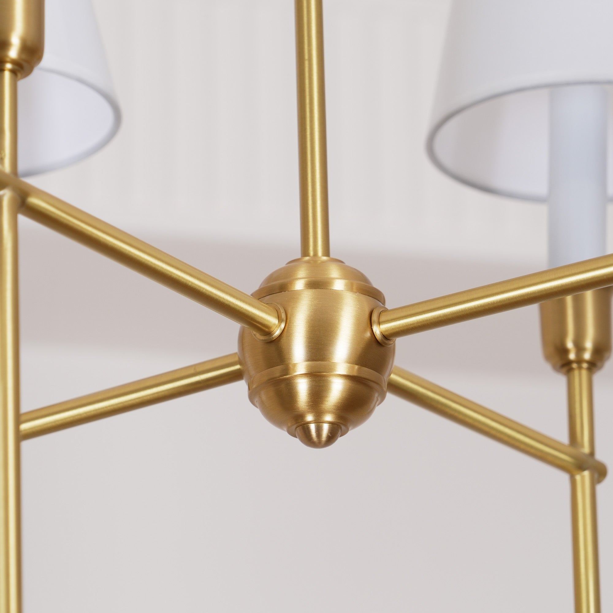 Lustra Chandelier Vendome Brass White Shade - Letslighting