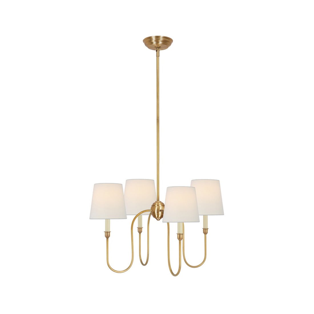 Lustra Chandelier Vendome Brass White Shade - Letslighting