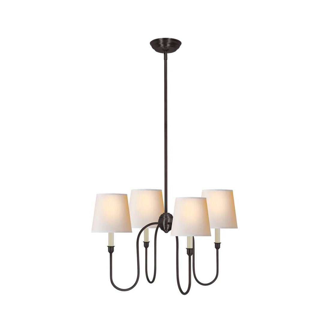 Lustra Chandelier Vendome Brass White Shade - Letslighting