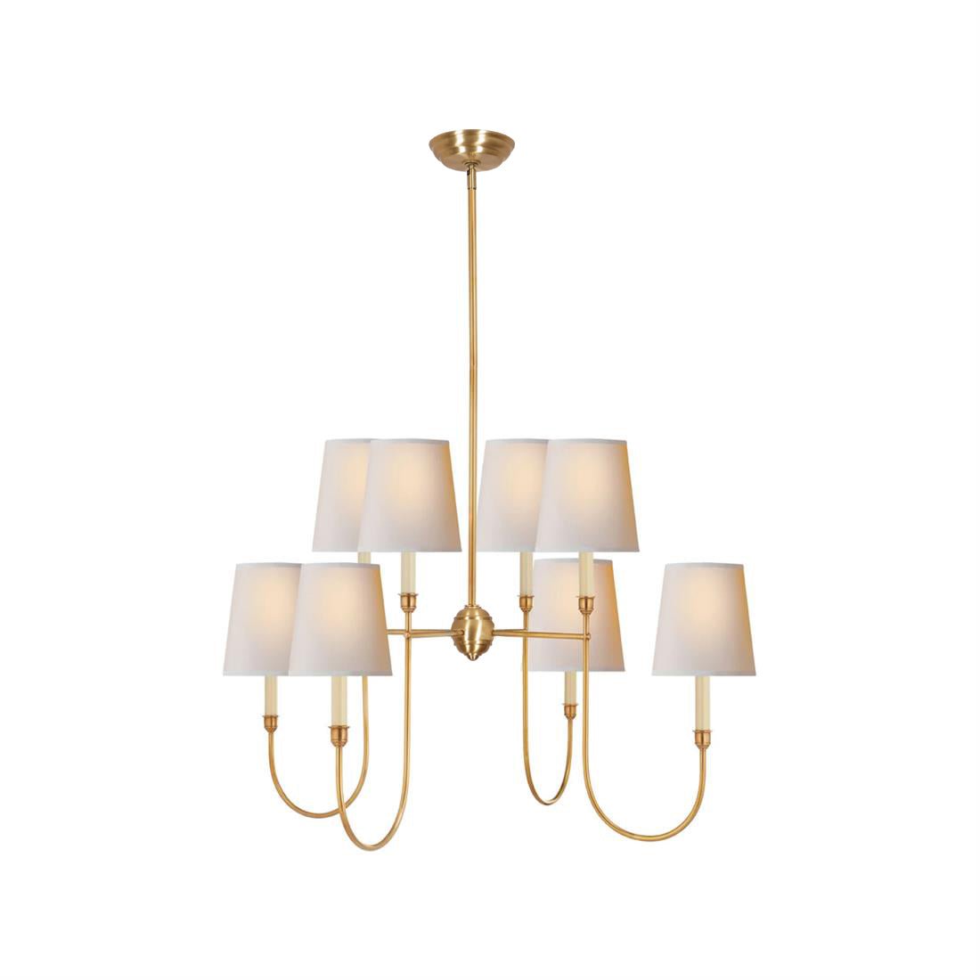 Lustra Chandelier Vendome Brass White Shade - Letslighting