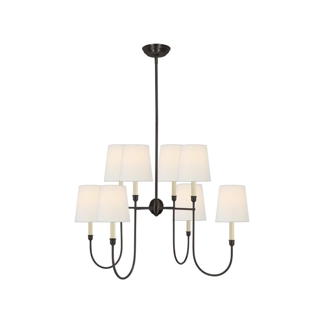 Lustra Chandelier Vendome Brass White Shade - Letslighting
