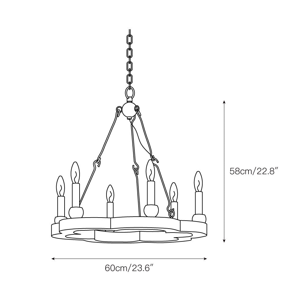 Mysilora Vintage Industrial Wheel Wood Chandelier - Letslighting