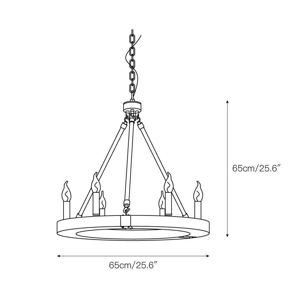 Mysilora Vintage Industrial Wheel Wood Chandelier - Letslighting