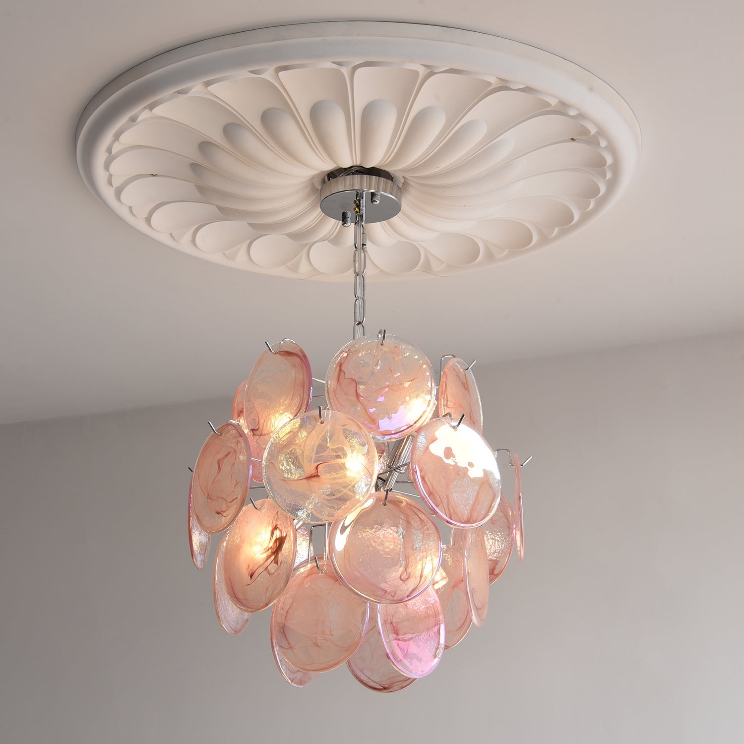 Venfield Chandelier Iridescent Glass Disc Cascade - Letslighting