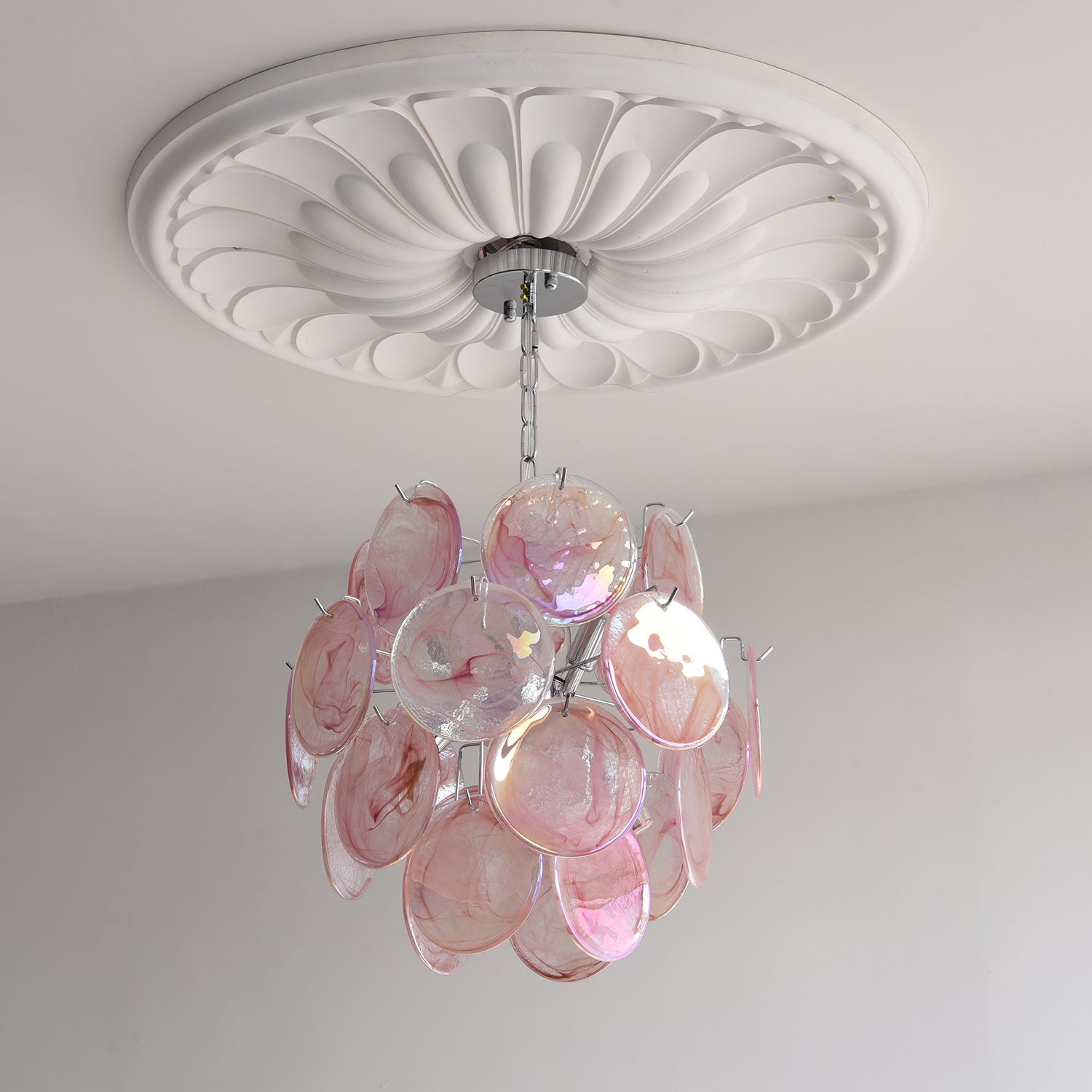 Venfield Chandelier Iridescent Glass Disc Cascade - Letslighting