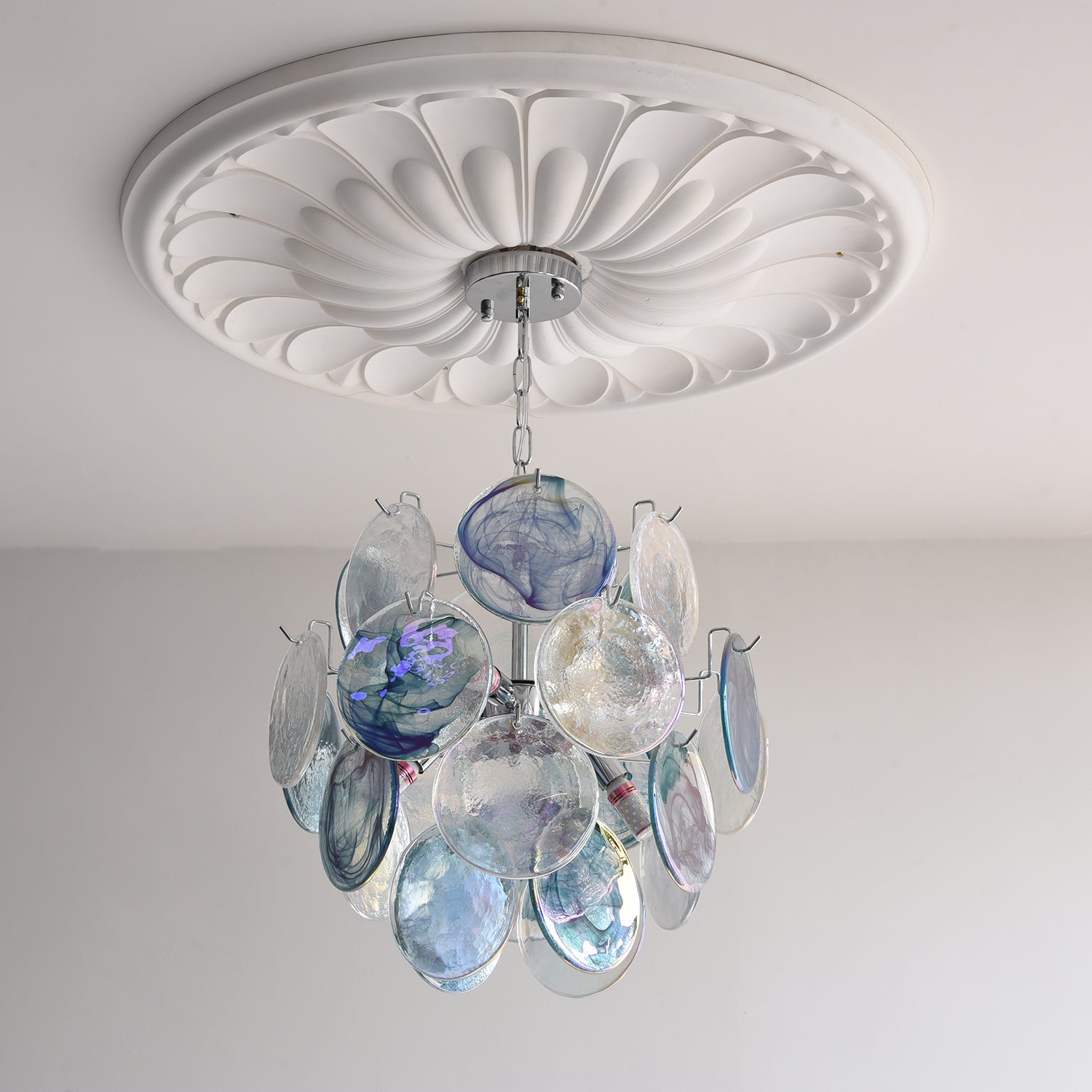 Venfield Chandelier Iridescent Glass Disc Cascade - Letslighting