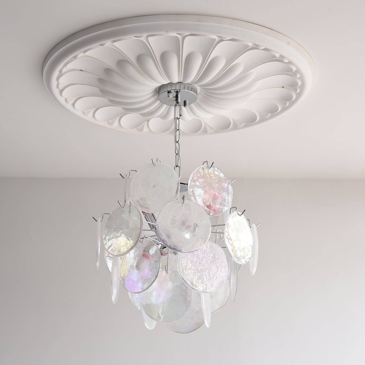 Venfield Chandelier Iridescent Glass Disc Cascade - Letslighting