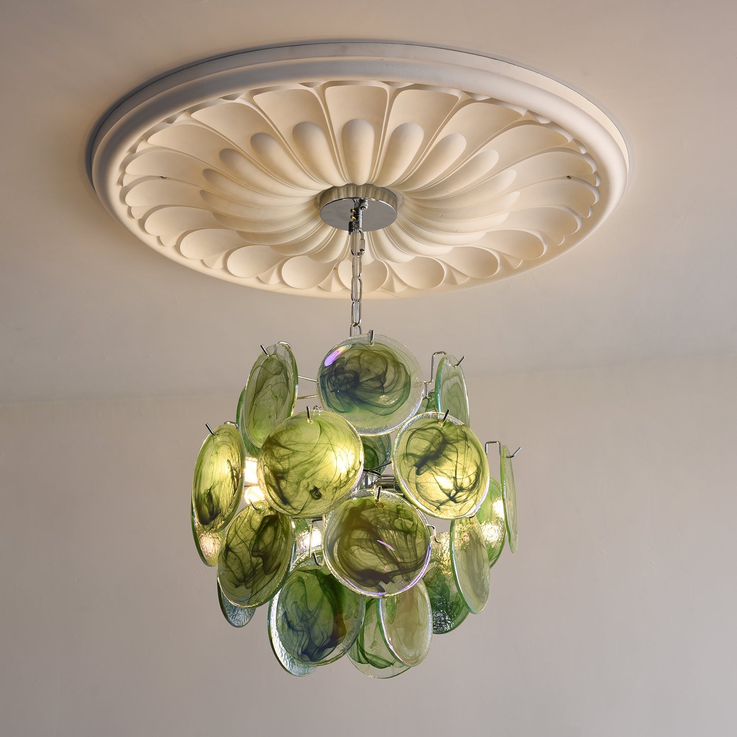 Venfield Chandelier Iridescent Glass Disc Cascade - Letslighting