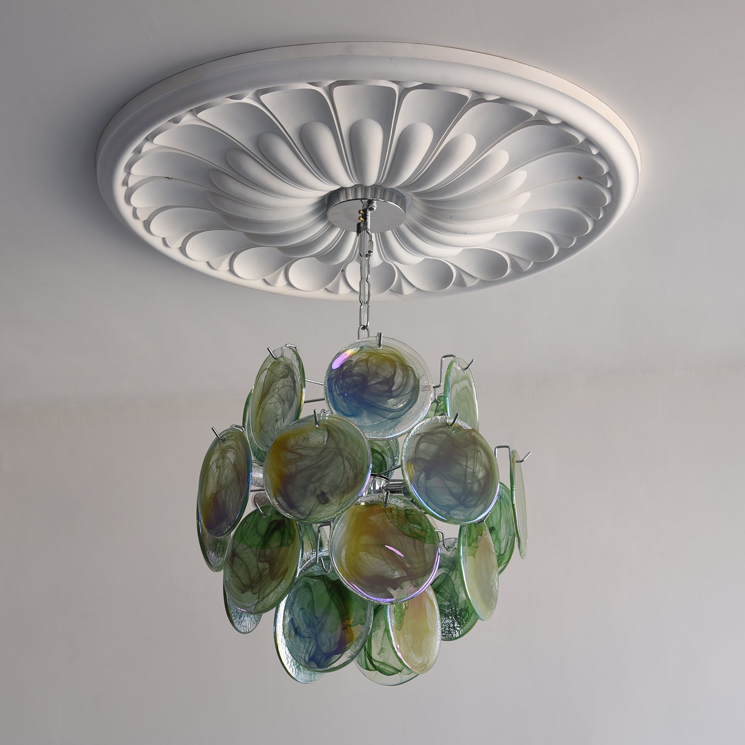 Venfield Chandelier Iridescent Glass Disc Cascade - Letslighting