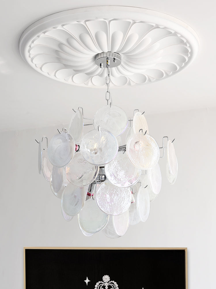 Venfield Chandelier Iridescent Glass Disc Cascade - Letslighting