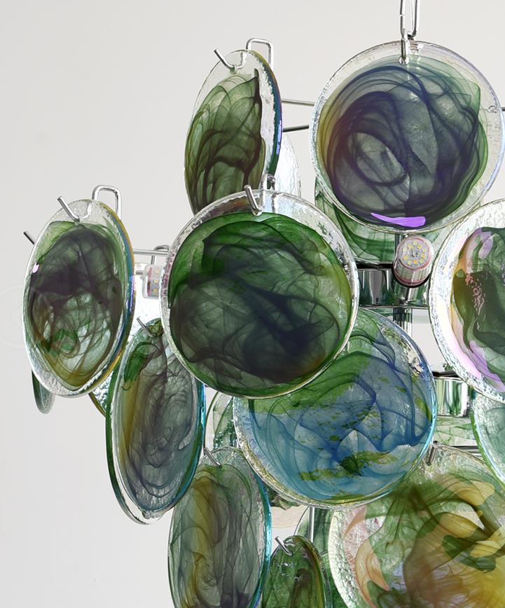 Venfield Chandelier Iridescent Glass Disc Cascade - Letslighting