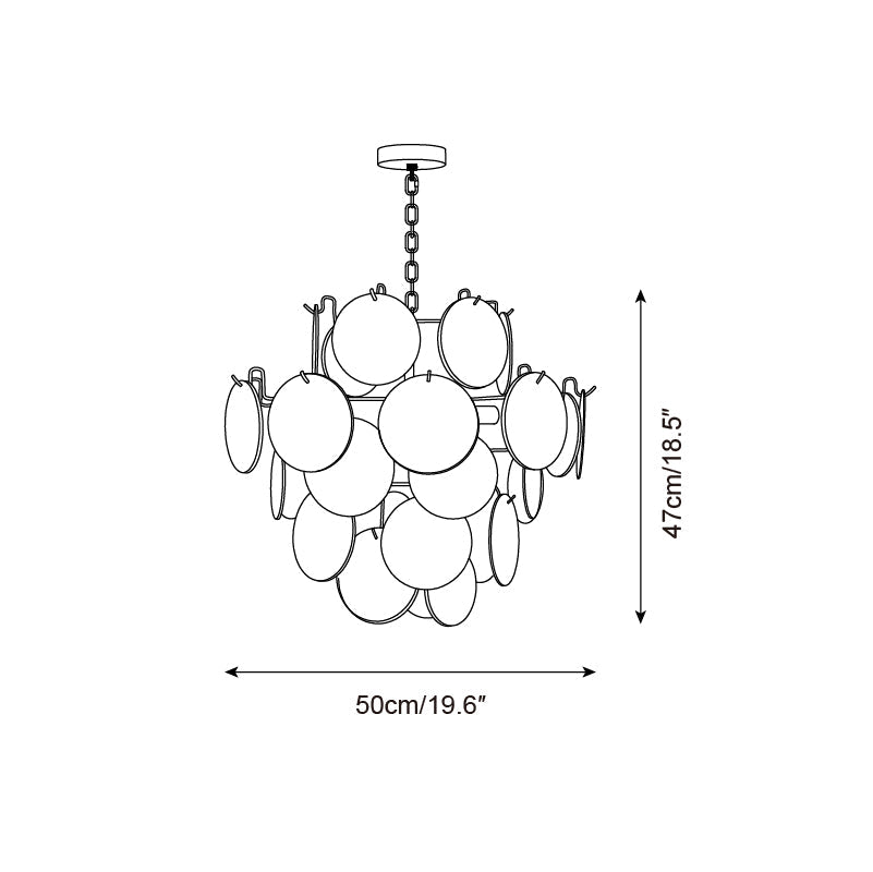 Venfield Chandelier Iridescent Glass Disc Cascade - Letslighting