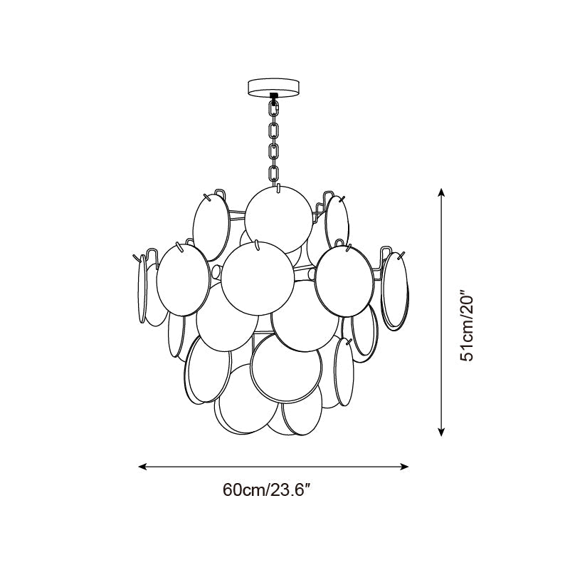 Venfield Chandelier Iridescent Glass Disc Cascade - Letslighting