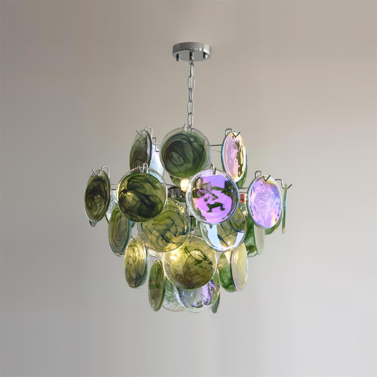 Venfield Chandelier Iridescent Glass Disc Cascade - Letslighting