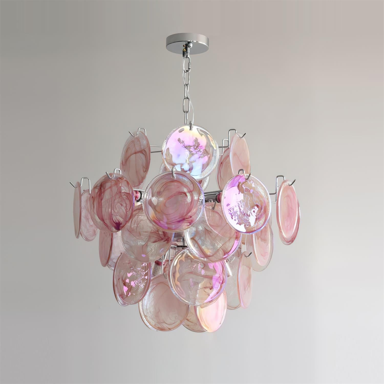 Venfield Chandelier Iridescent Glass Disc Cascade - Letslighting