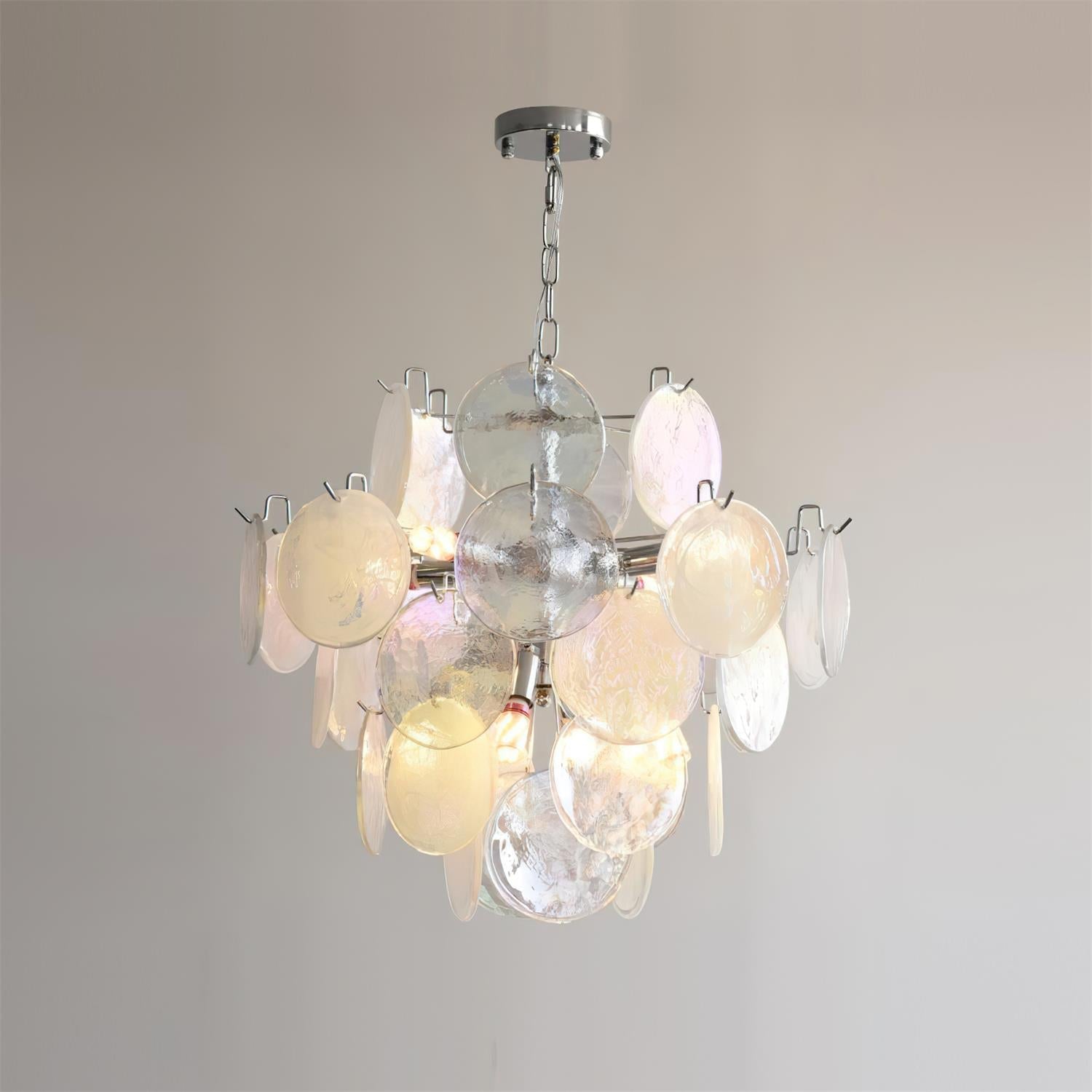 Venfield Chandelier Iridescent Glass Disc Cascade - Letslighting