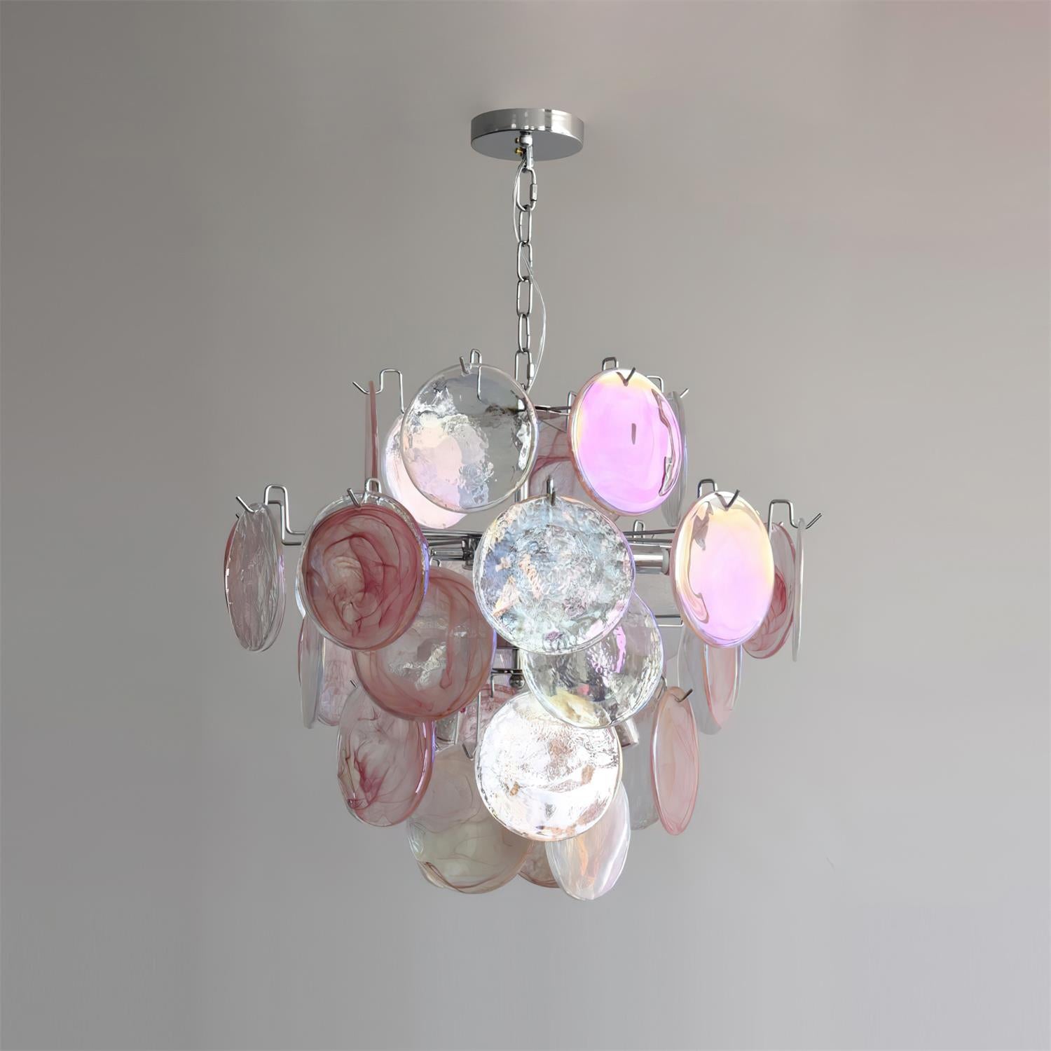 Venfield Chandelier Iridescent Glass Disc Cascade - Letslighting