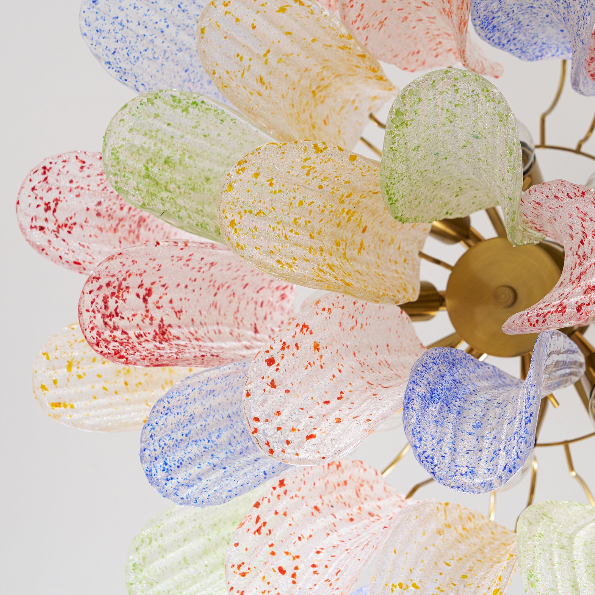 Chandelier Glass Petals Frame Colorful Artistic Ambience - Letslighting