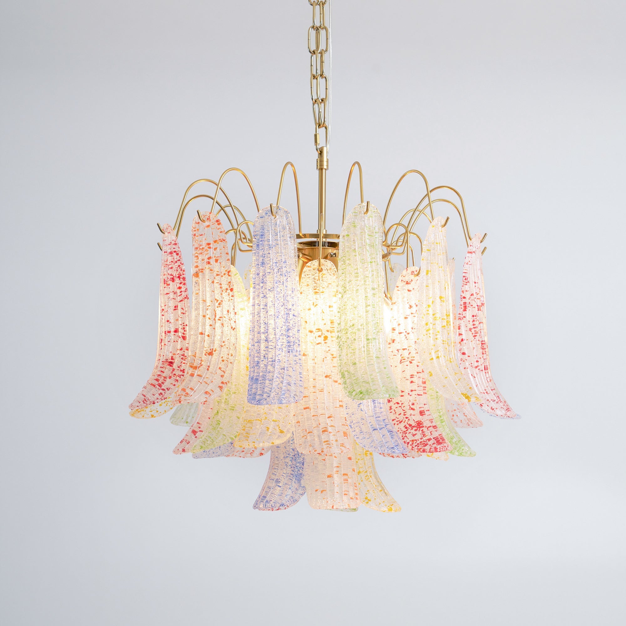 Chandelier Glass Petals Frame Colorful Artistic Ambience - Letslighting
