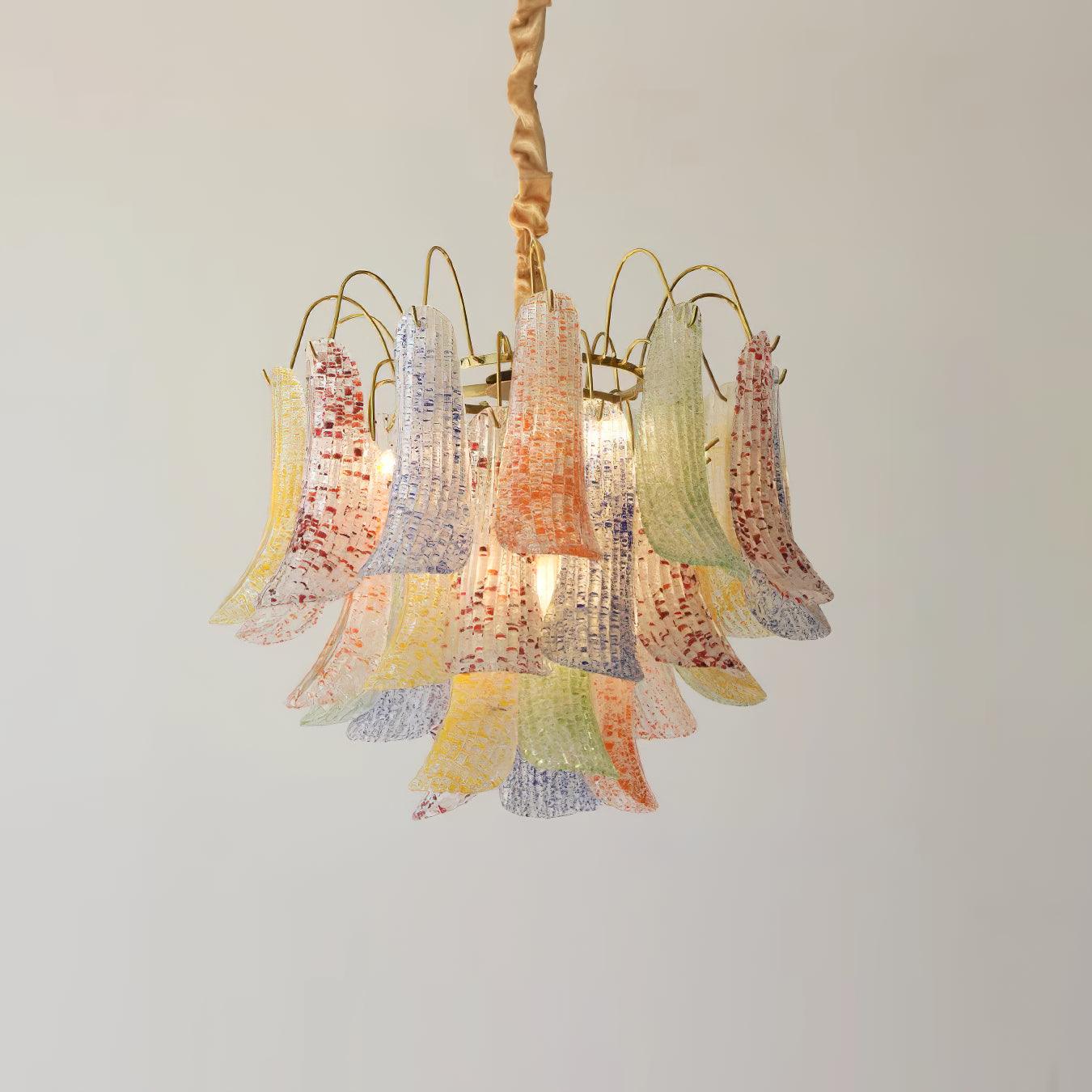 Chandelier Glass Petals Frame Colorful Artistic Ambience - Letslighting