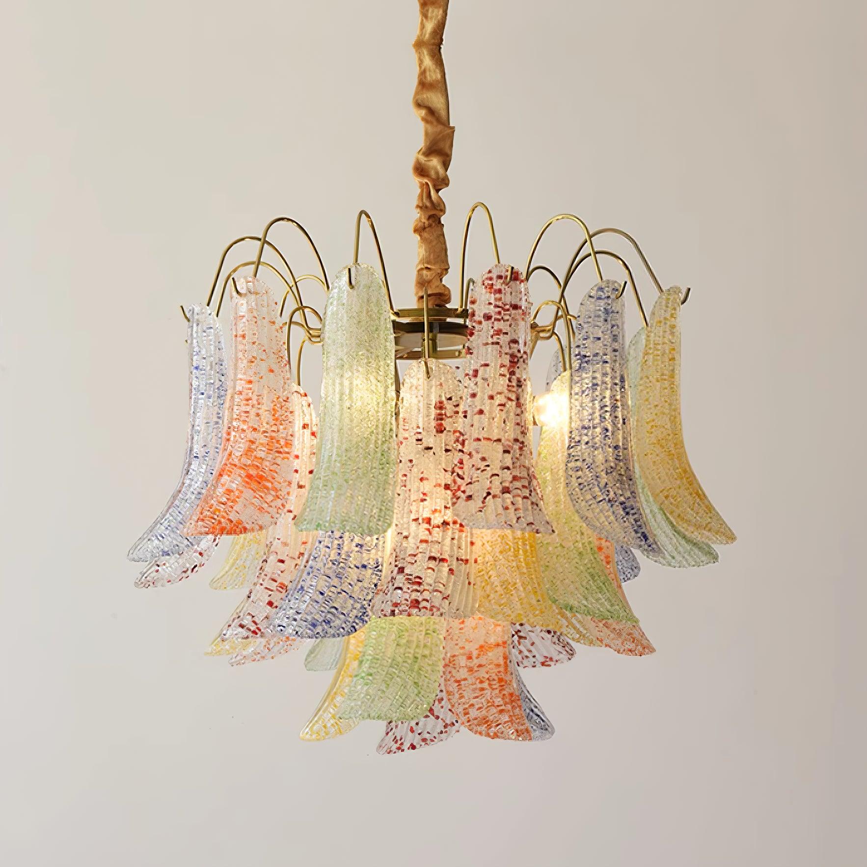 Chandelier Glass Petals Frame Colorful Artistic Ambience - Letslighting