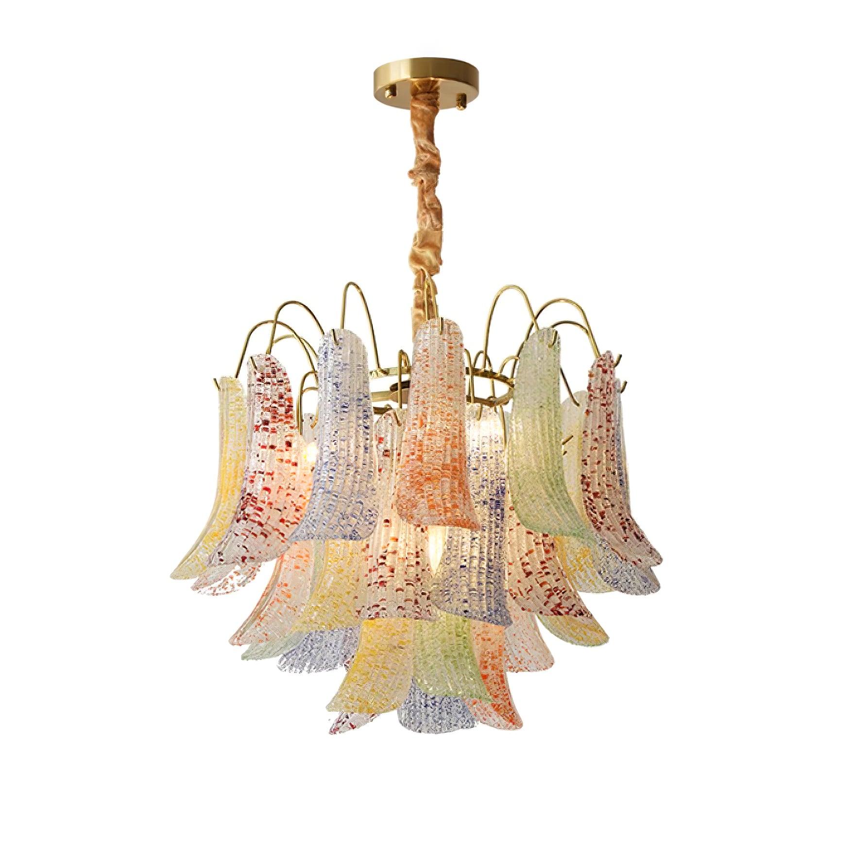Chandelier Glass Petals Frame Colorful Artistic Ambience - Letslighting