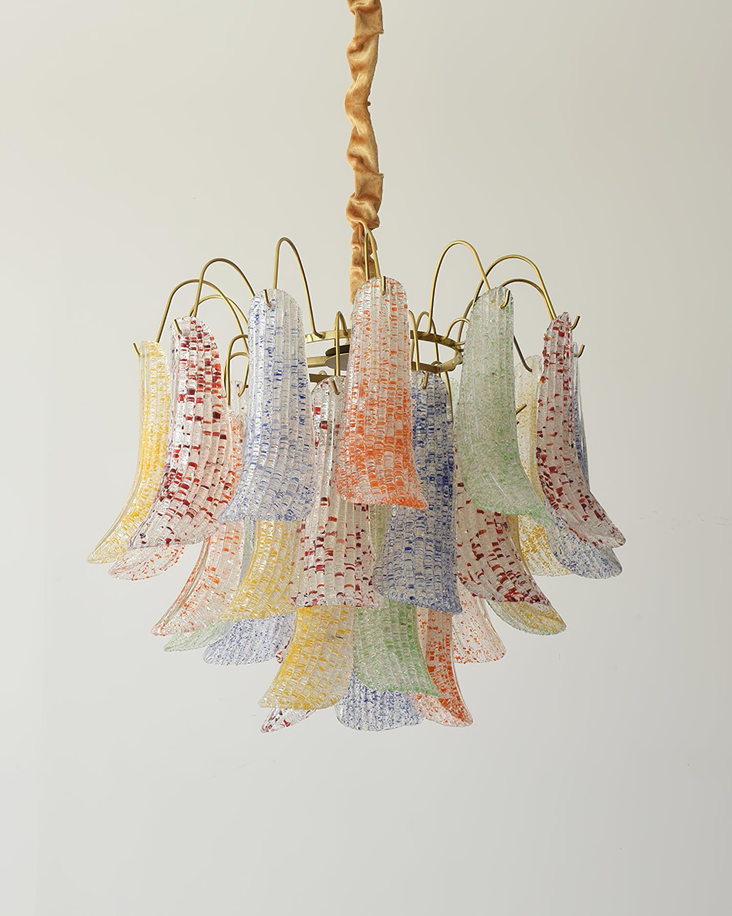 Chandelier Glass Petals Frame Colorful Artistic Ambience - Letslighting