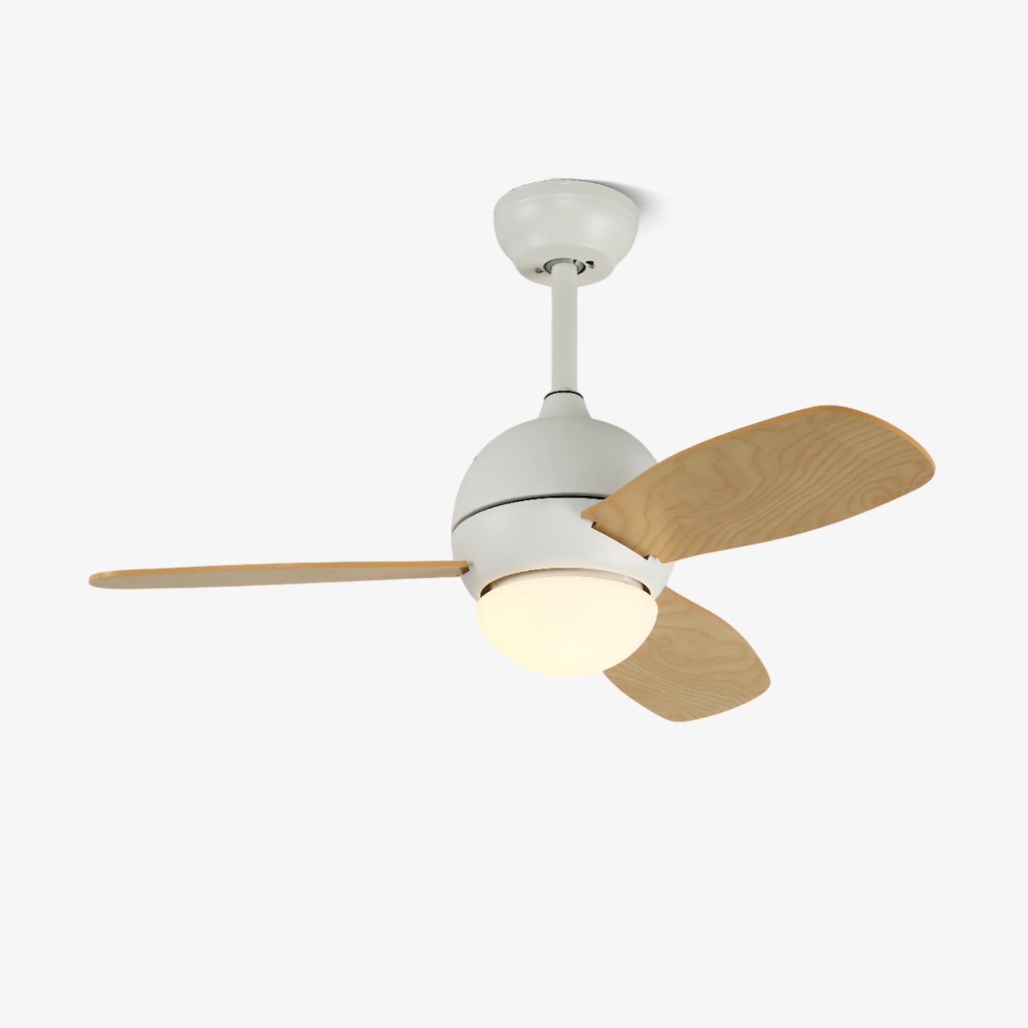 Nerina Minimalist White Wood Ceiling Fan Light - Letslighting