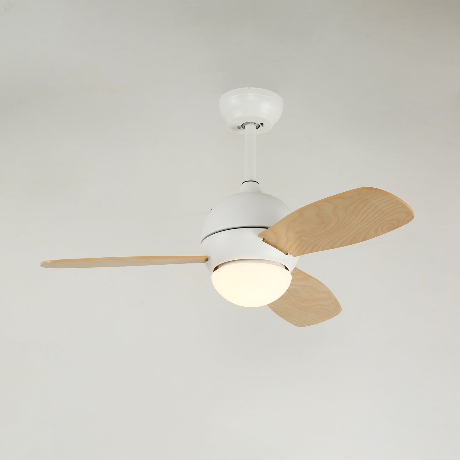 Nerina Minimalist White Wood Ceiling Fan Light - Letslighting