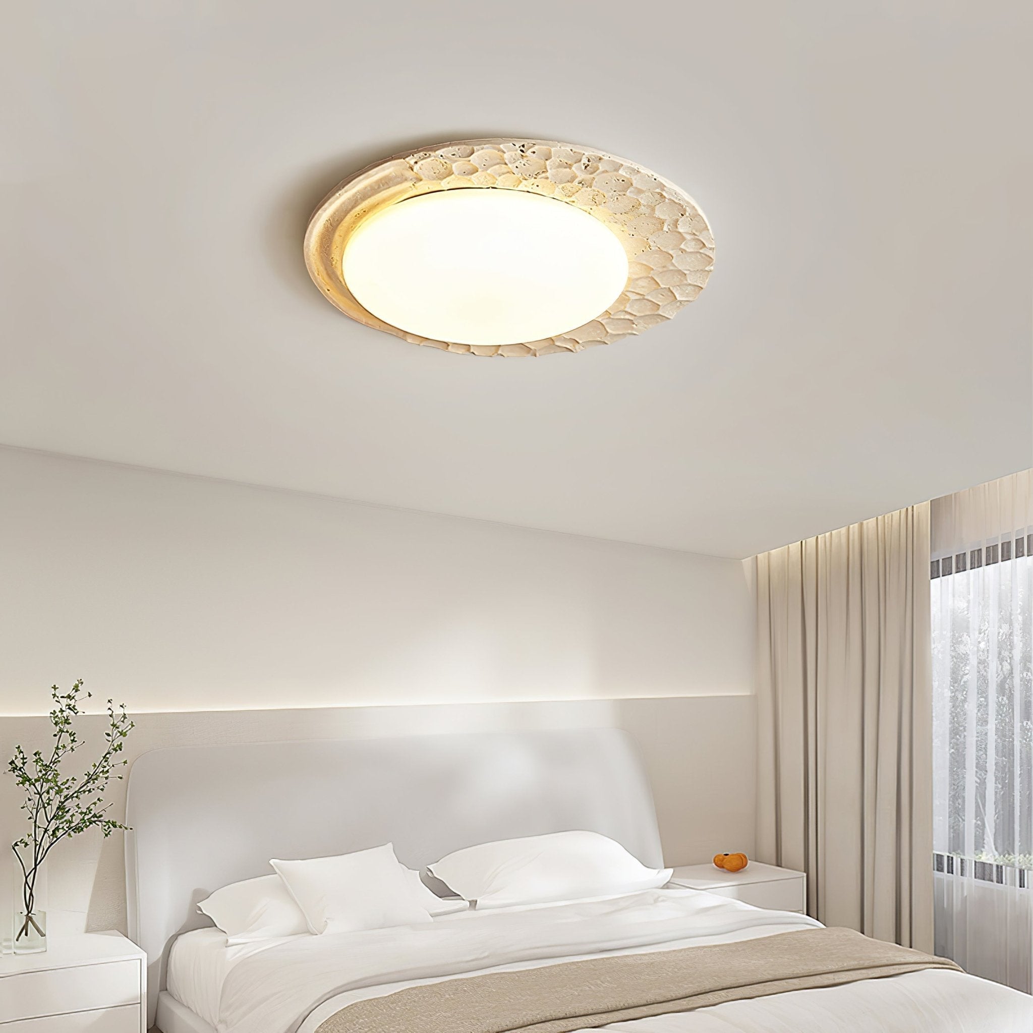 Ivsoris Textured Travertine Ceiling Light