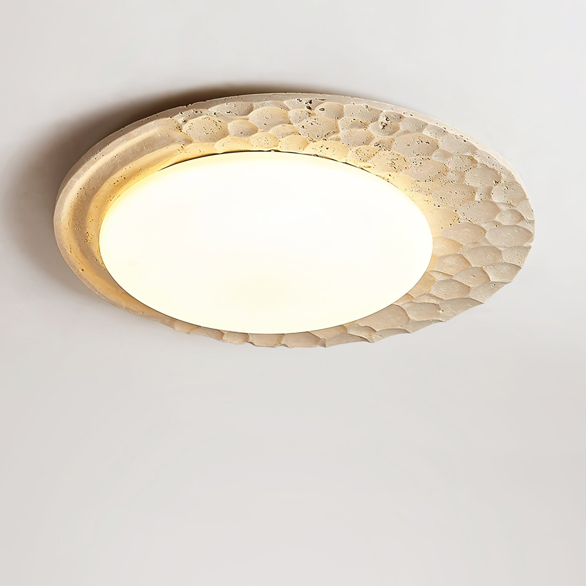 Ivsoris Textured Travertine Ceiling Light