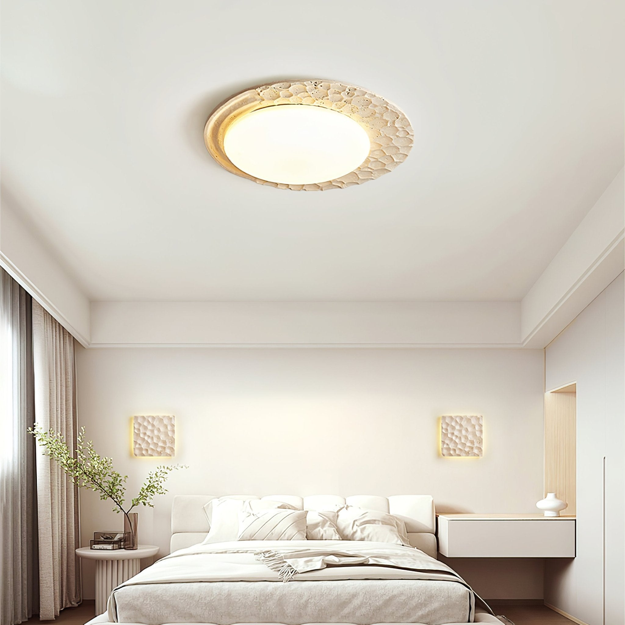 Ivsoris Textured Travertine Ceiling Light
