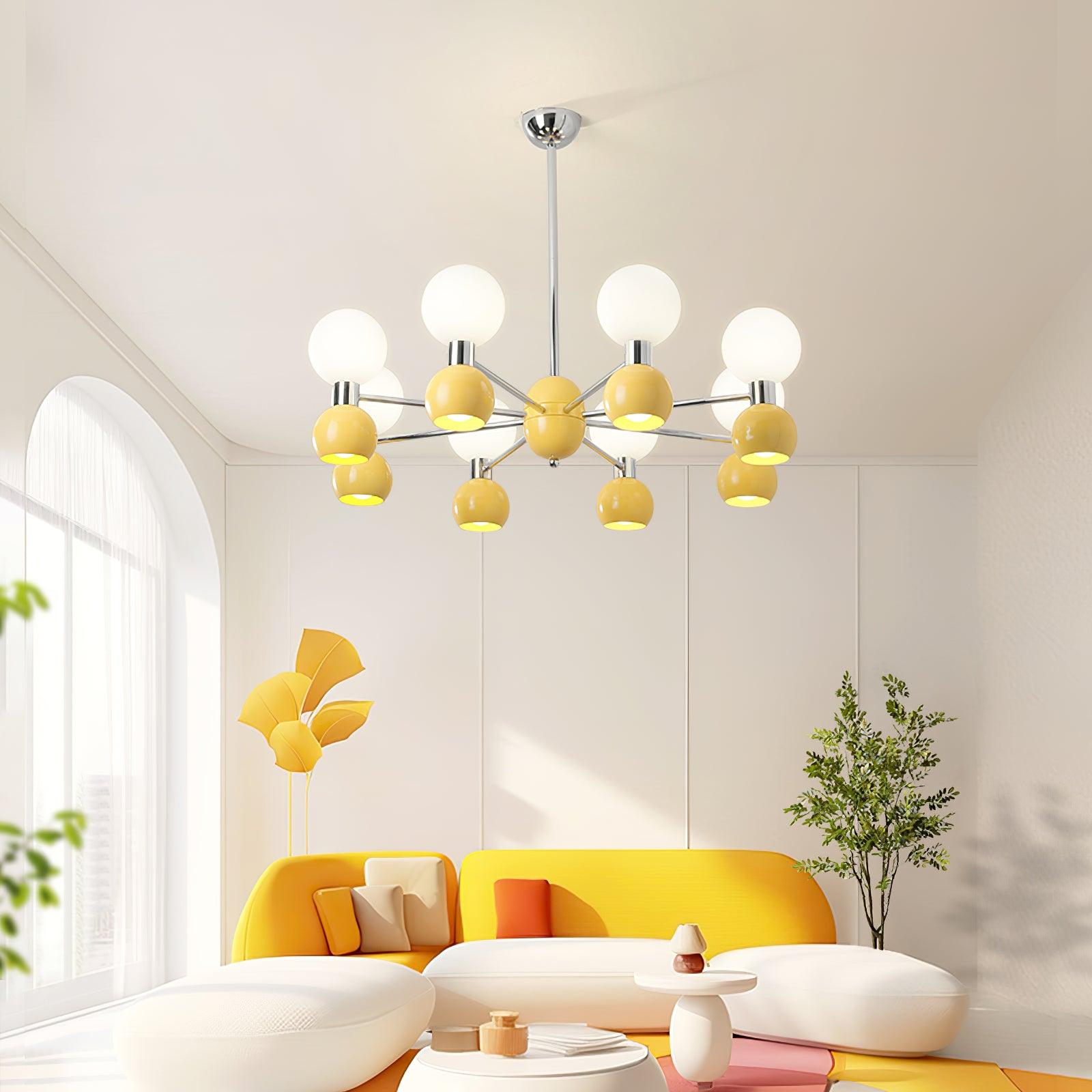 Vera Bicolor Chandelier Glass Elegant - Letslighting