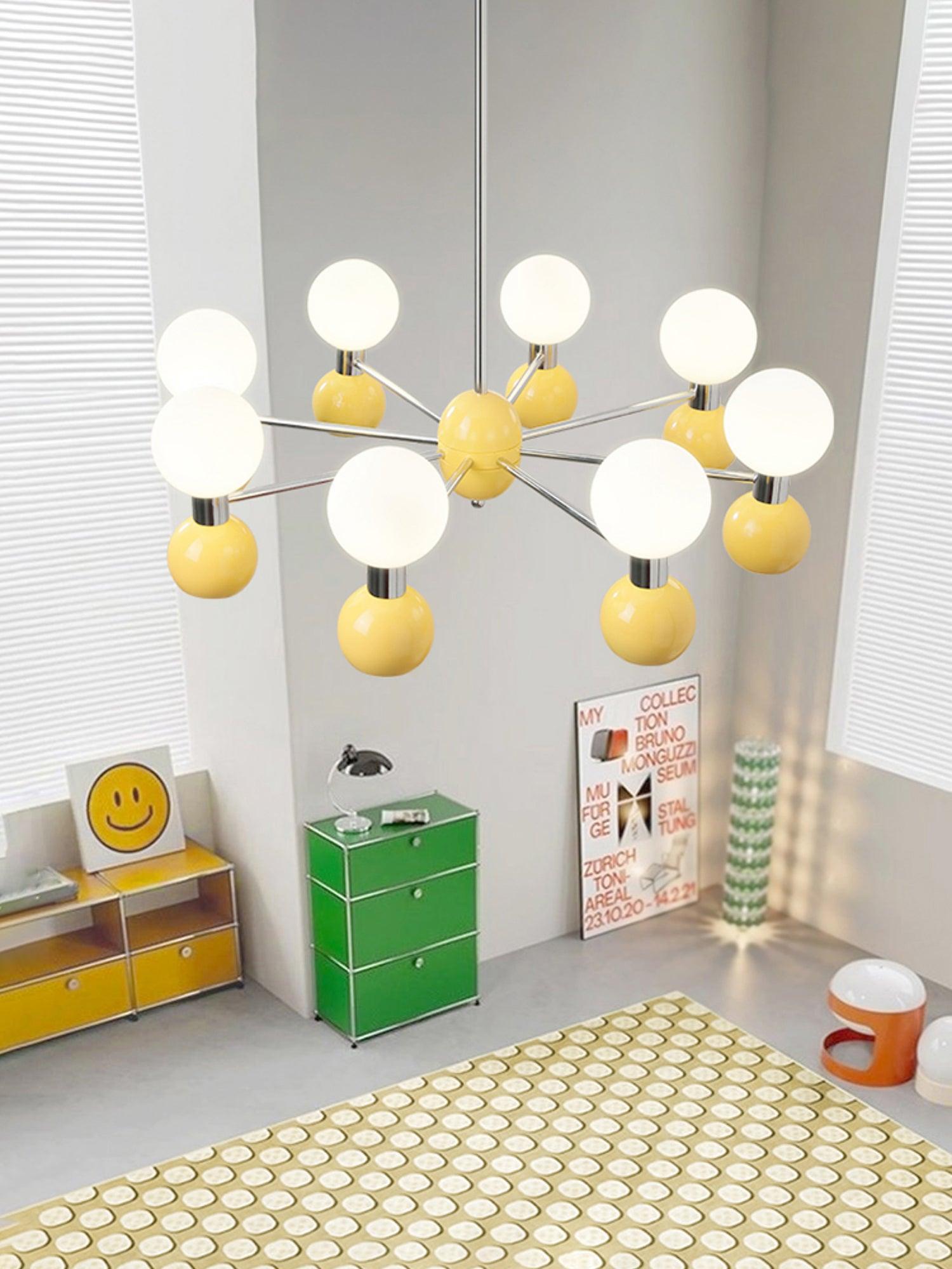 Vera Chandelier Bicolor Glass Orbs - Letslighting