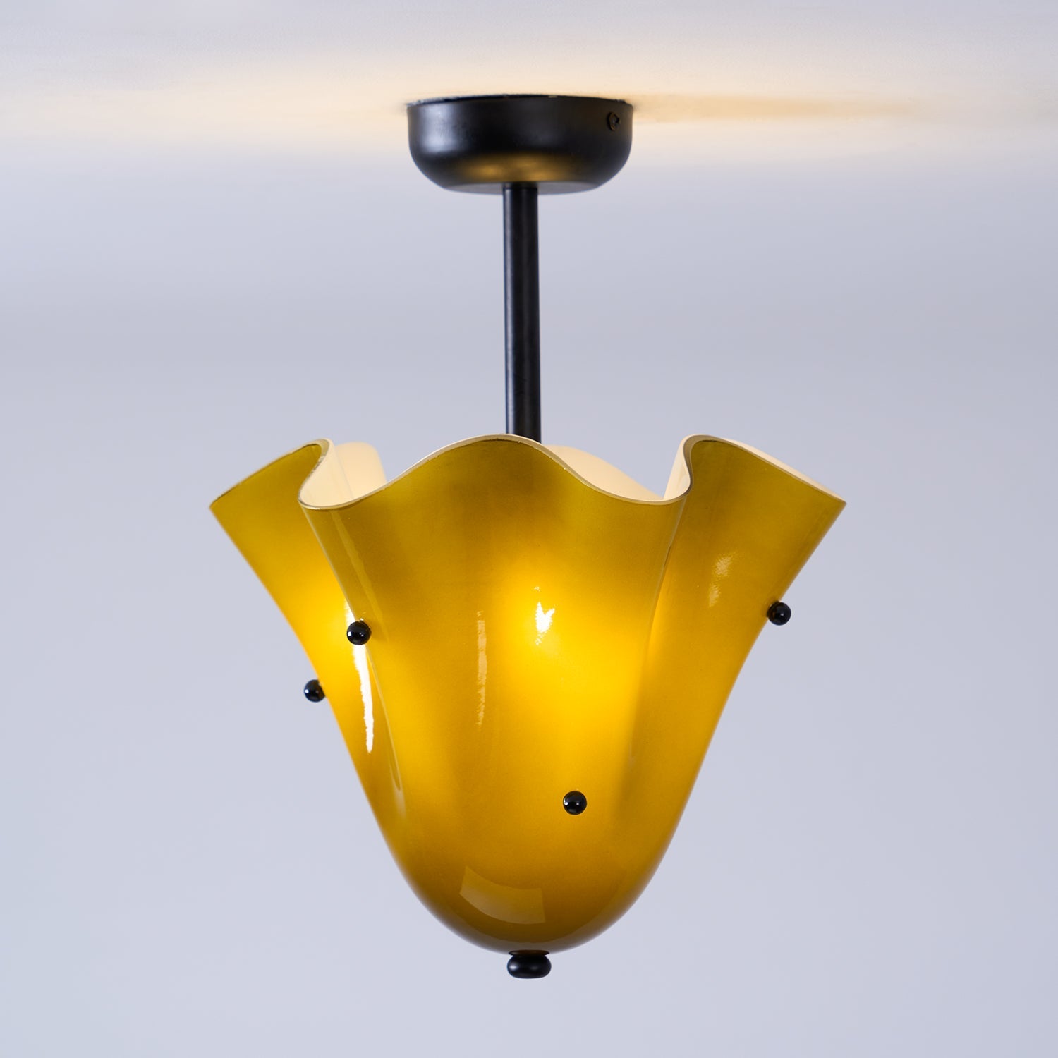 Eldis Murano Glass Semi Flush Ceiling Lamp - Letslighting