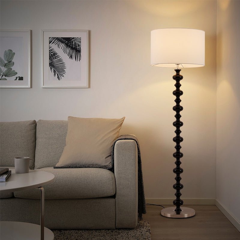 Eloisen Wood Fabric Minimalistic Floor Lamp - Letslighting