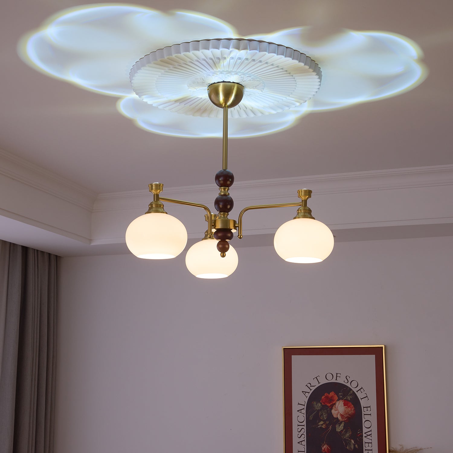 Aursolos Traditional Elegance Wood Glass Chandelier - Letslighting