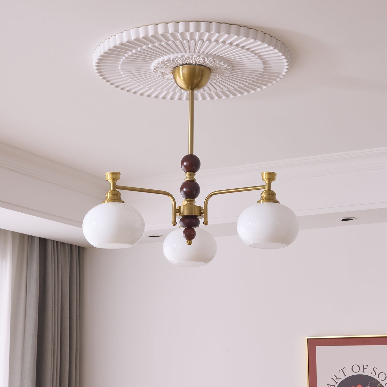 Aursolos Traditional Elegance Wood Glass Chandelier - Letslighting