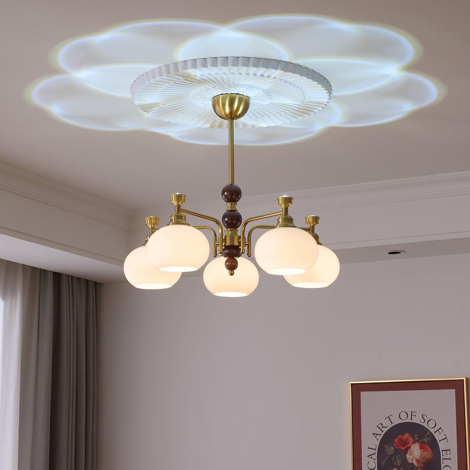 Aursolos Traditional Elegance Wood Glass Chandelier - Letslighting