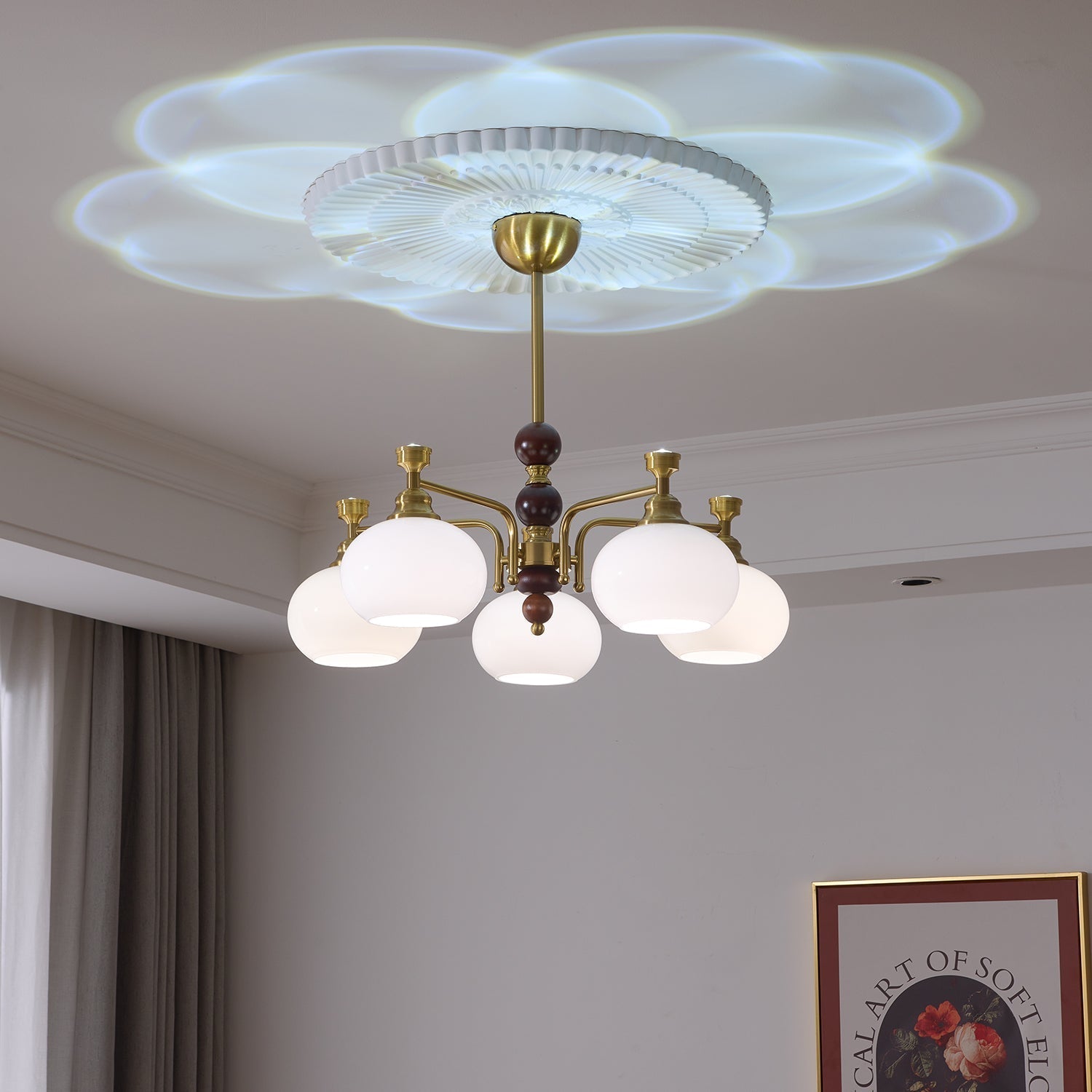 Aursolos Traditional Elegance Wood Glass Chandelier - Letslighting