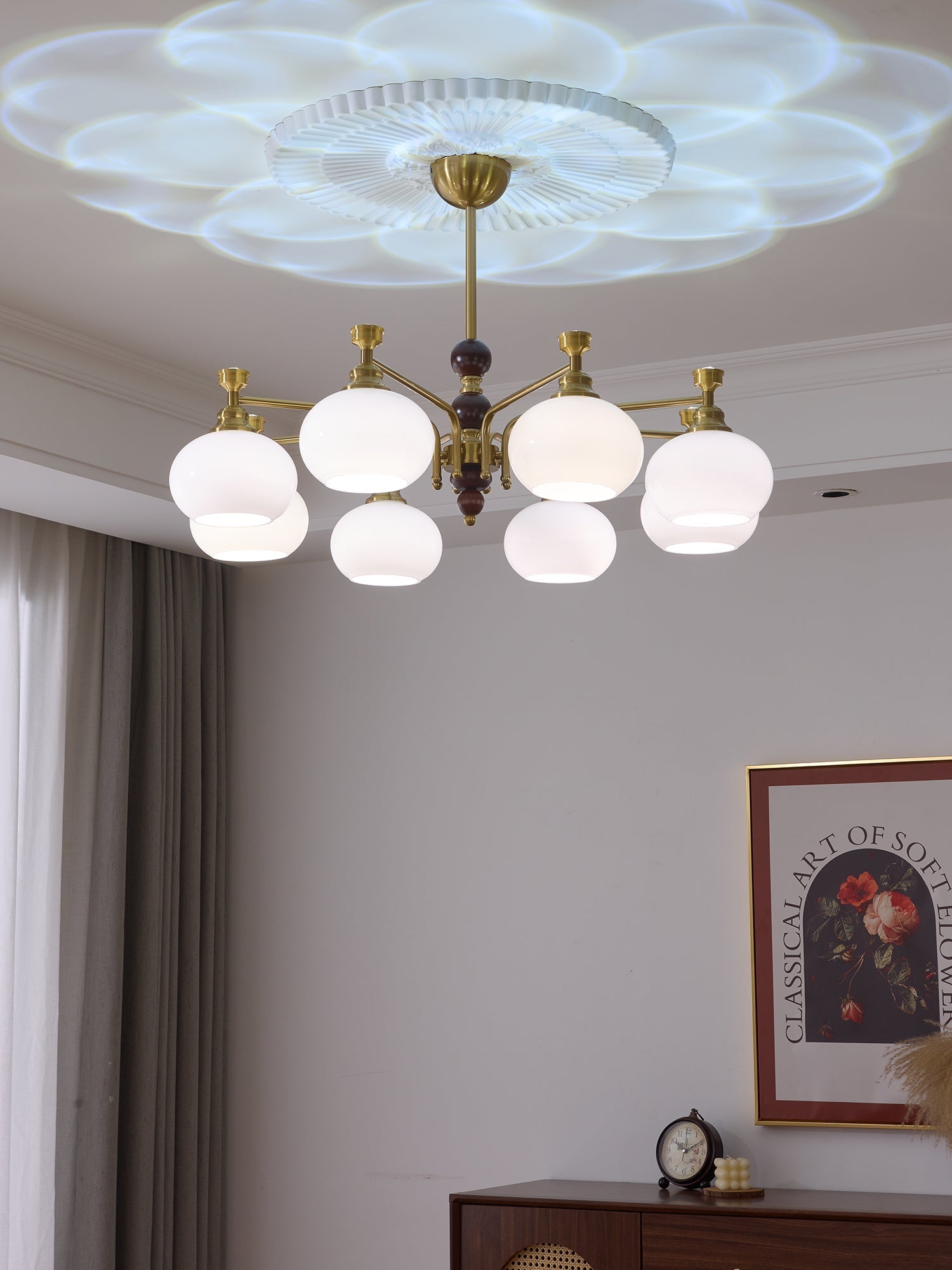 Aursolos Traditional Elegance Wood Glass Chandelier - Letslighting