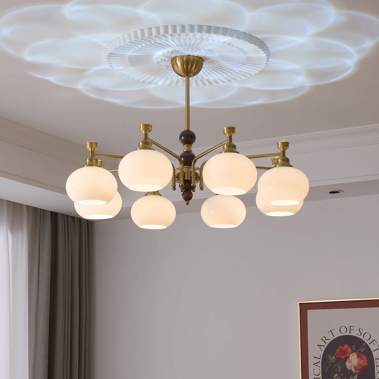 Aursolos Traditional Elegance Wood Glass Chandelier - Letslighting