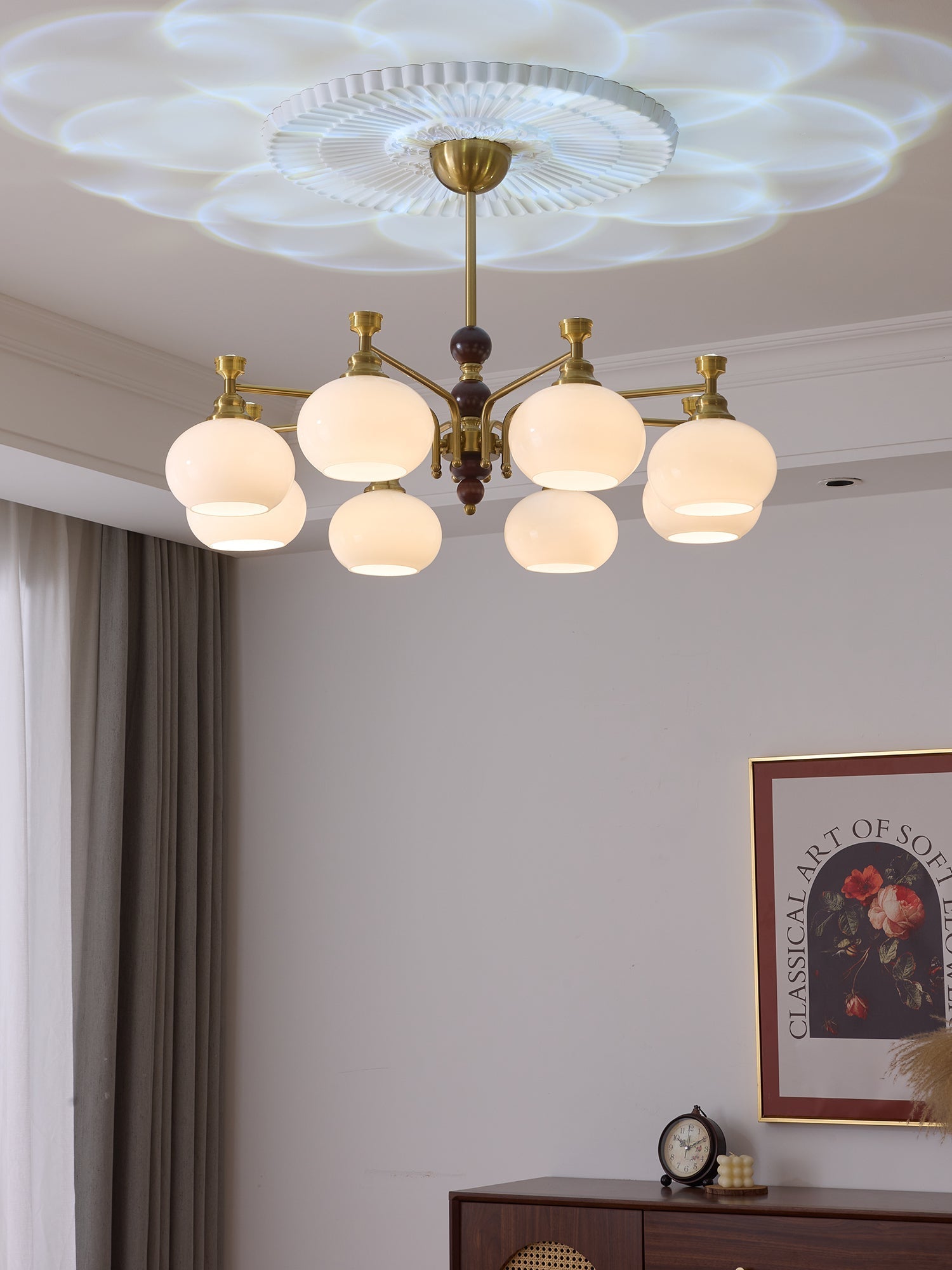 Aursolos Traditional Elegance Wood Glass Chandelier - Letslighting