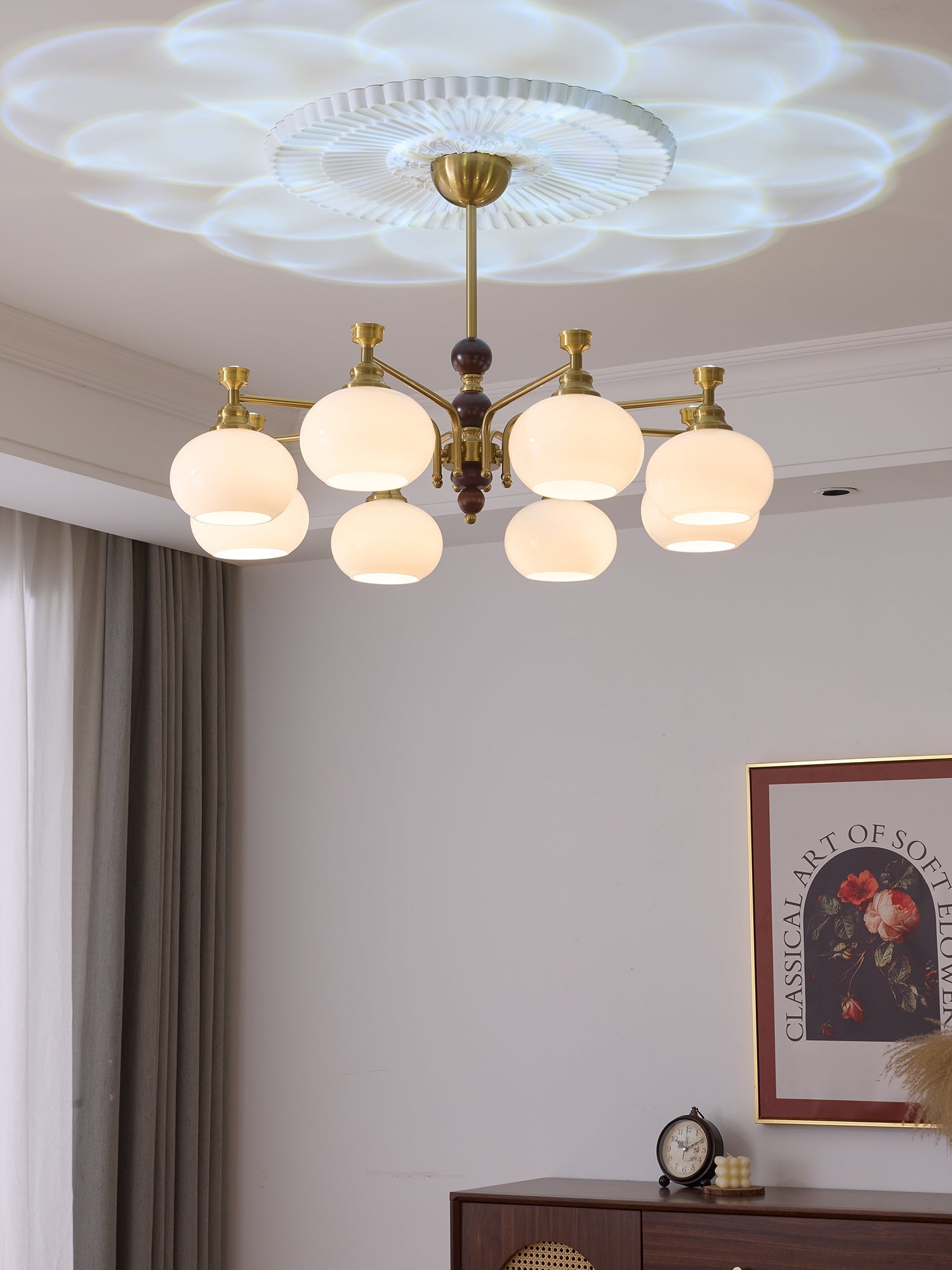 Aursolos Traditional Elegance Wood Glass Chandelier - Letslighting