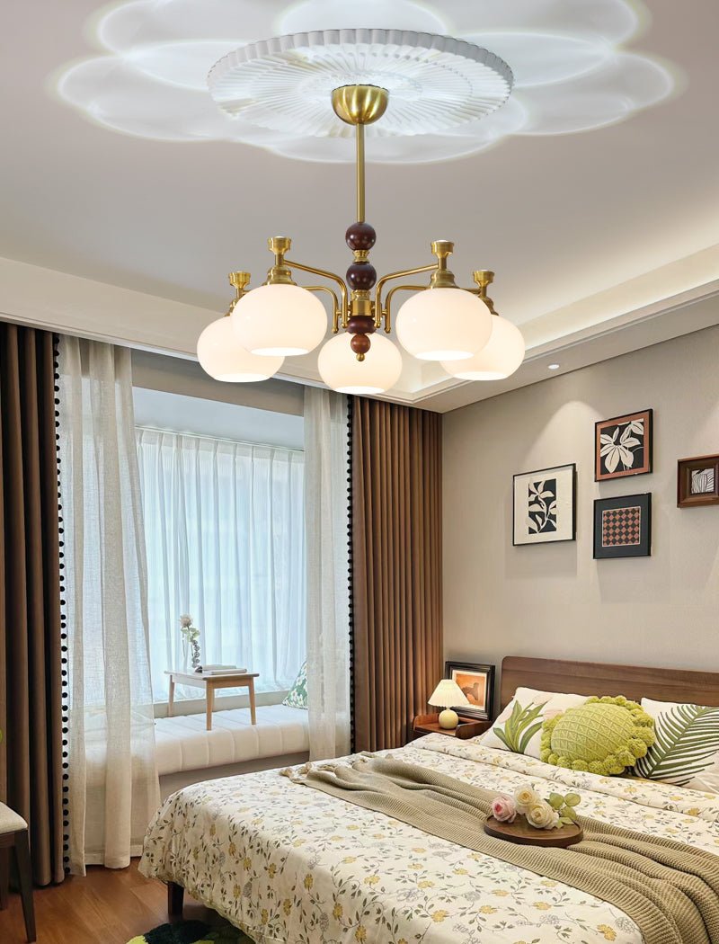 Aursolos Traditional Elegance Wood Glass Chandelier - Letslighting