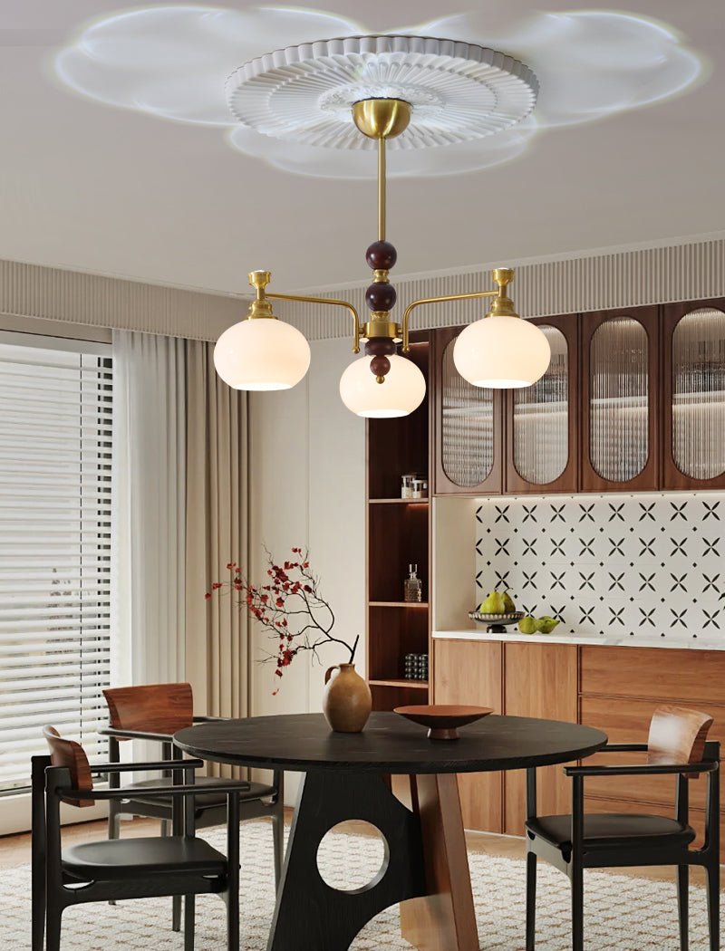 Aursolos Traditional Elegance Wood Glass Chandelier - Letslighting