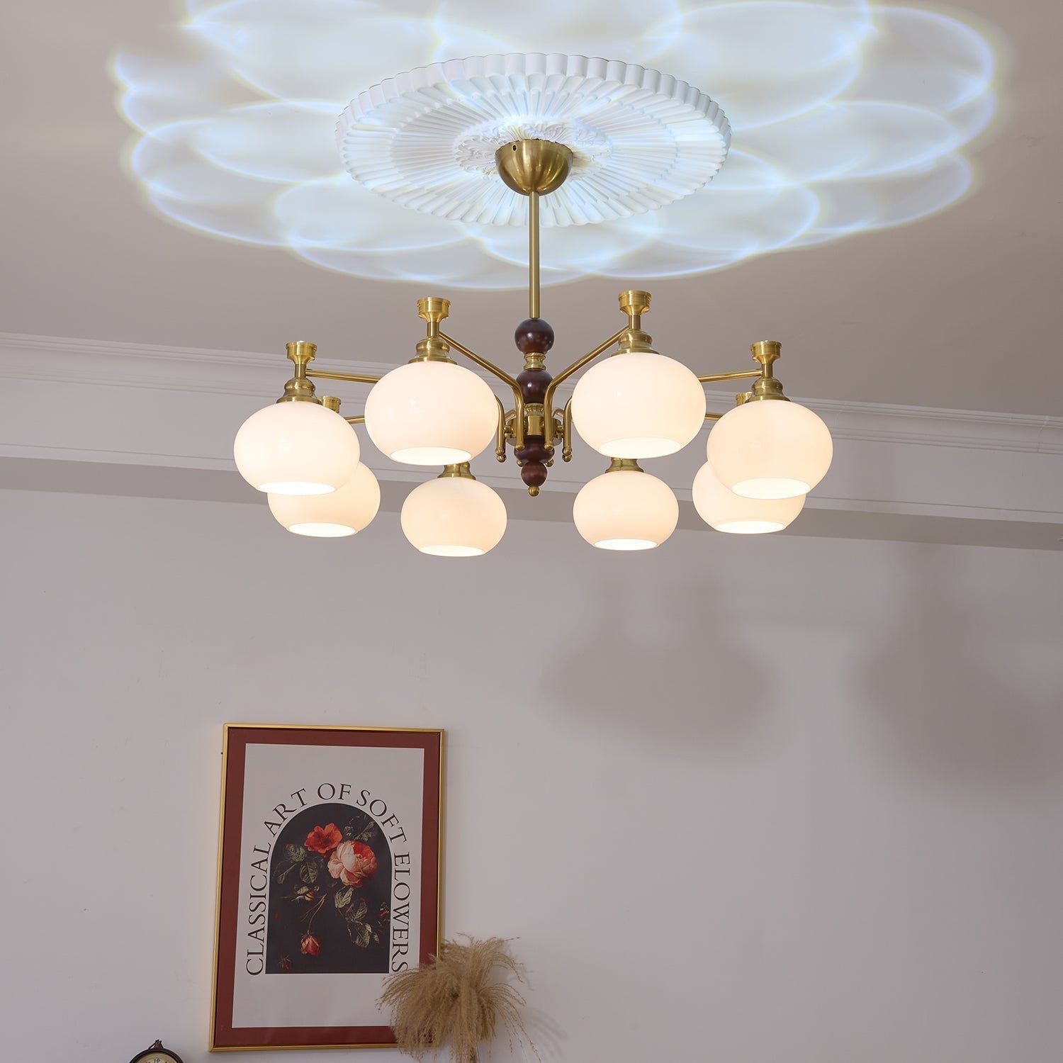 Aursolos Traditional Elegance Wood Glass Chandelier - Letslighting